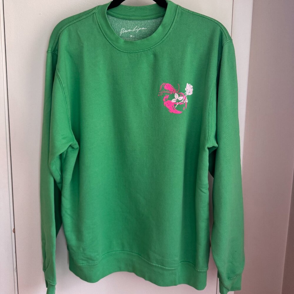 Dua Lipa Future Nostalgia Tour Merch Sweatshirt Green Graphic Crewneck L